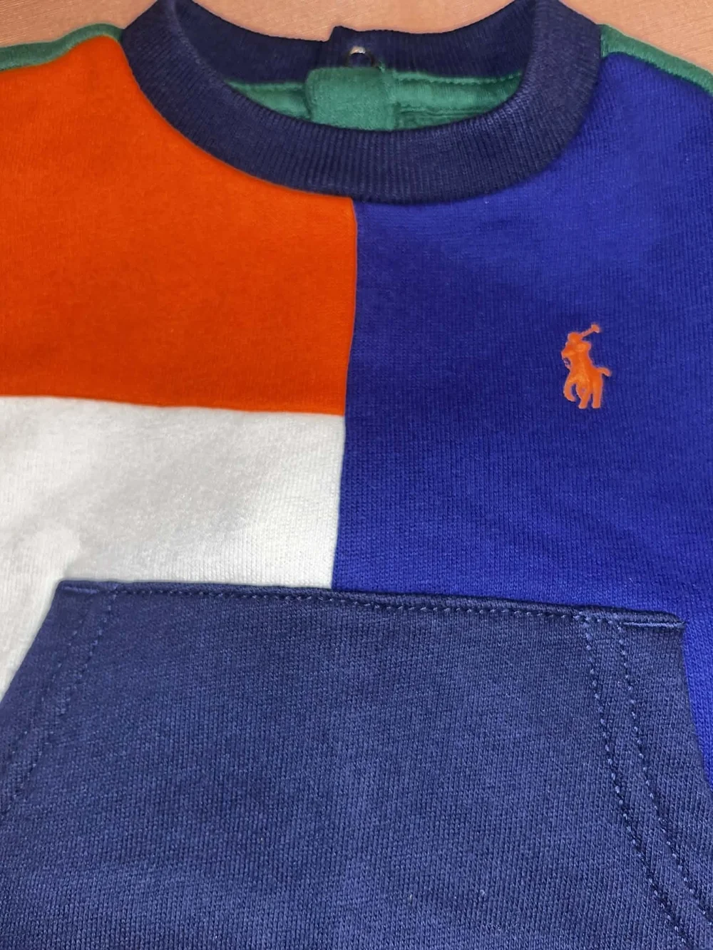 Polo by Ralph Lauren Kids Colorblock Sweatshirt & Shorts Set - Navy/Orange/White